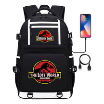 Jurassic Park Dinosaur Usb Youth School Bag Men's And Women's Backpack Leisure Travel Backpack
