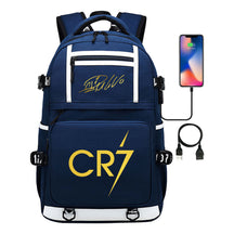 Sports Star Cristiano Ronaldo Usb Youth Student School Bag Men's And Women's Backpack Leisure Travel Bag