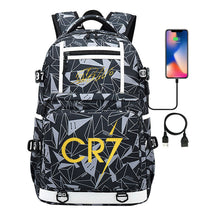 Sports Star Cristiano Ronaldo Usb Youth Student School Bag Men's And Women's Backpack Leisure Travel Bag