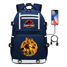 Jurassic Park Dinosaur Usb Youth School Bag Men's And Women's Backpack Leisure Travel Backpack