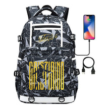 Sports Star Cristiano Ronaldo Usb Youth Student School Bag Men's And Women's Backpack Leisure Travel Bag