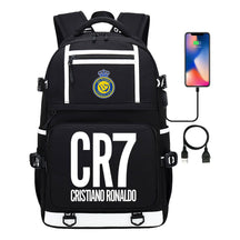 Football Star Cristiano Ronaldo Printed Usb Youth Student Backpack For Men And Women, Backpack For Leisure Travel