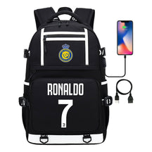 Football Star Cristiano Ronaldo Printed Usb Youth Student Backpack For Men And Women, Backpack For Leisure Travel