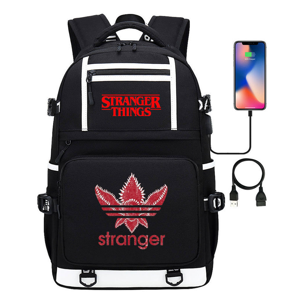 Printed Usb Youth Student Backpack For Men And Women's Leisure Travel Backpack