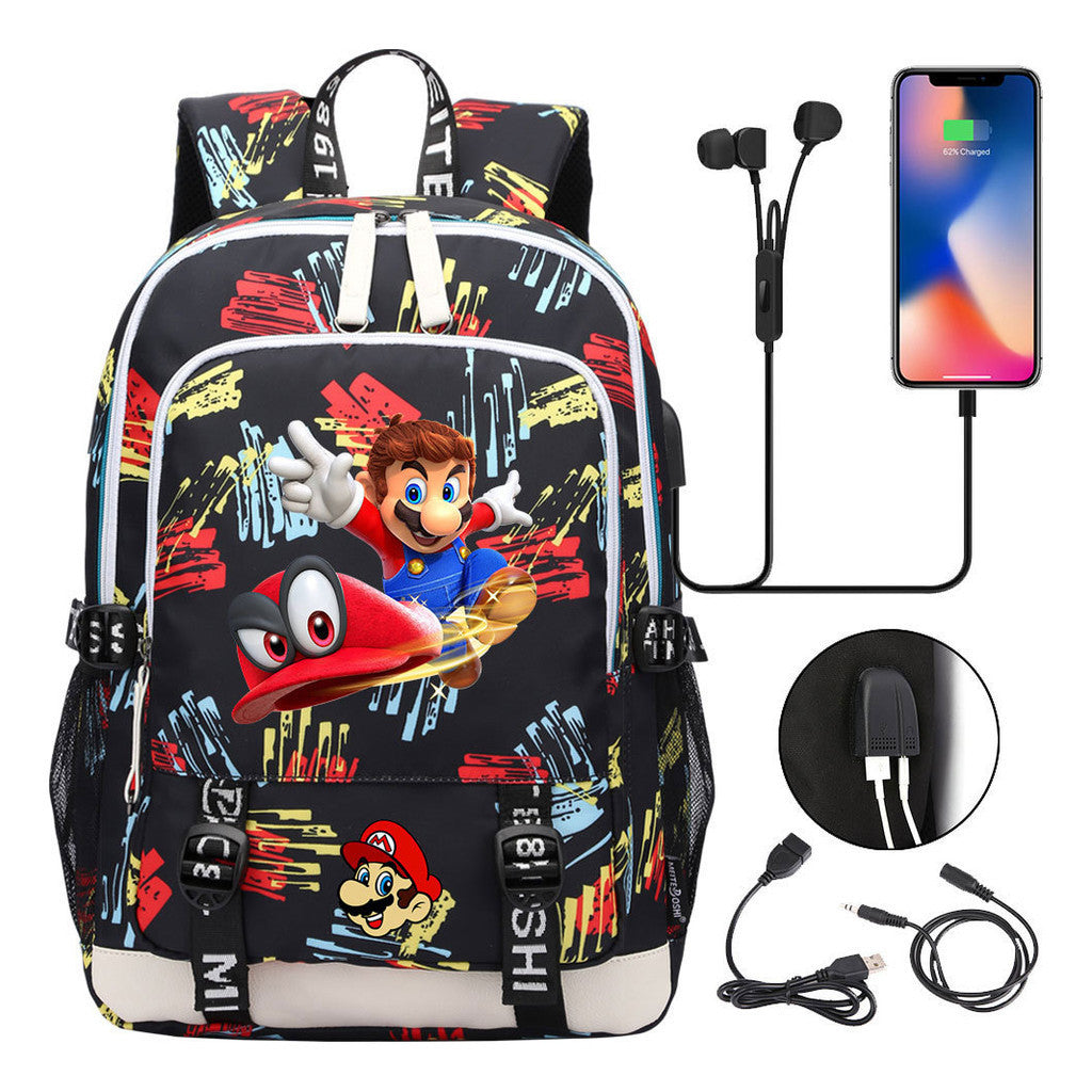 Usb Youth Student Backpack For Men And Women's Leisure Sports Backpack