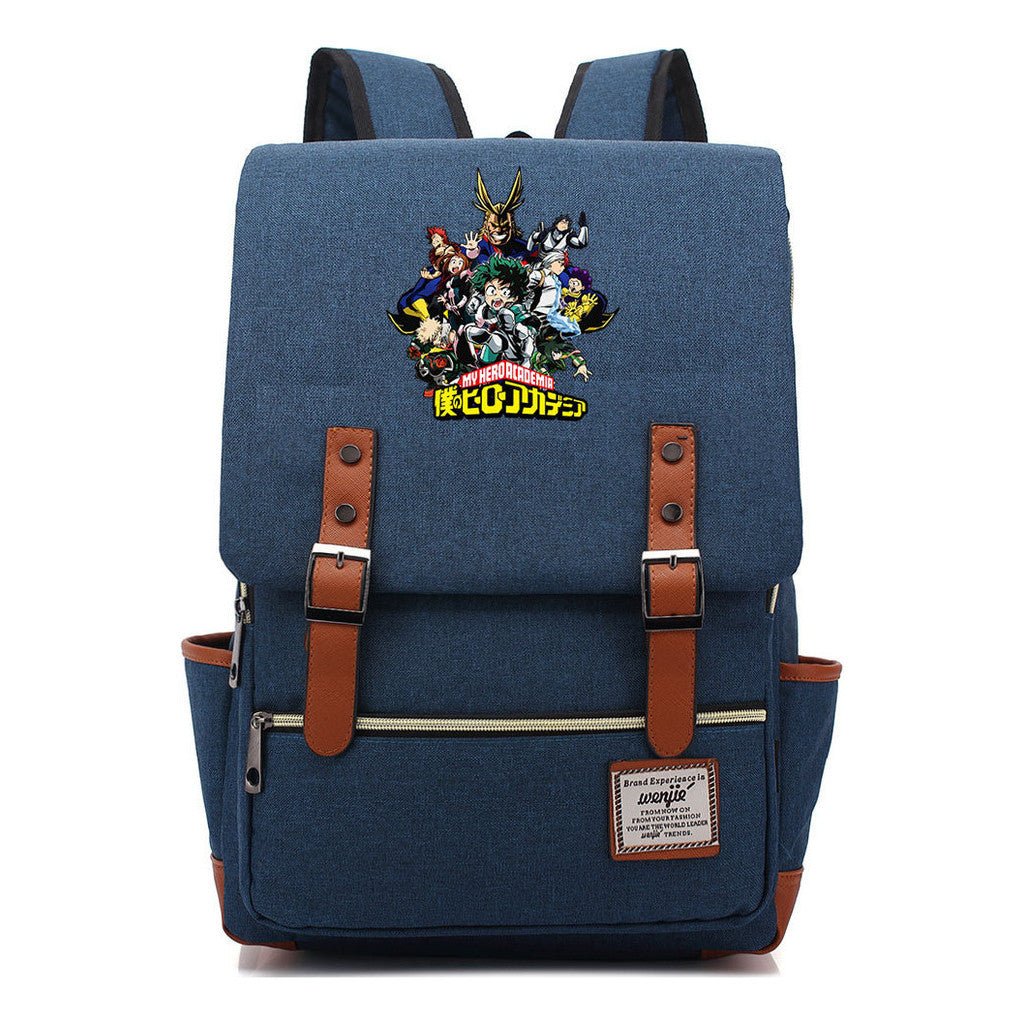 Anime My Heroes Academy Printed Student School Bag For Men And Women Leisure Belt Buckle Classic Backpack