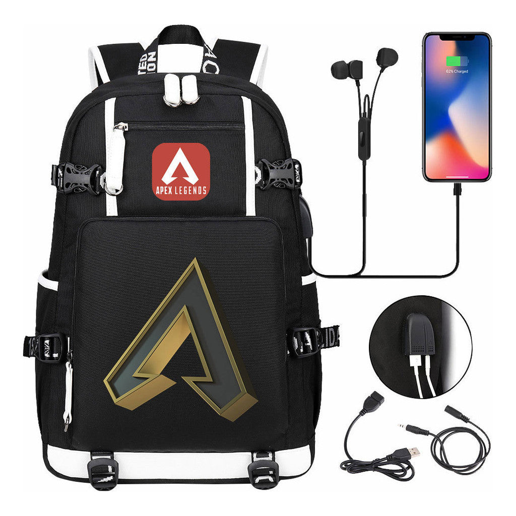 Game Apex Hero Print Usb Large Capacity Youth Student School Bag Men's And Women's Leisure Travel Backpack