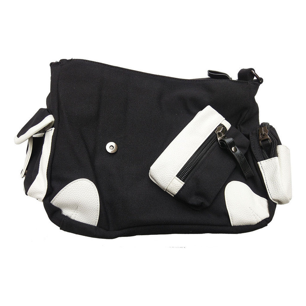 Youth Student Backpack, Canvas Shoulder Bag, Men's And Women's Casual Diagonal Backpack