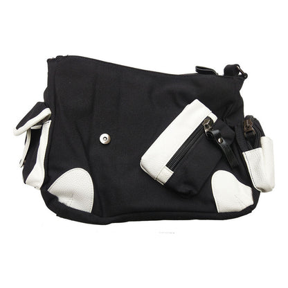 Youth Student Backpack, Canvas Shoulder Bag, Men's And Women's Casual Diagonal Backpack