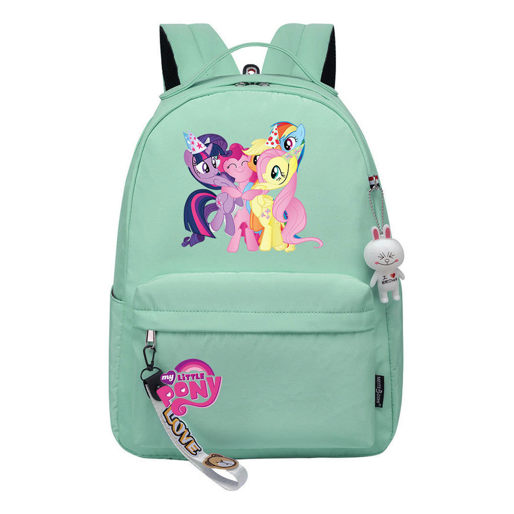 Cartoon Pony Unicorn Printed Youth Student School Bag Men's And Women's Leisure Bag Women's Backpack