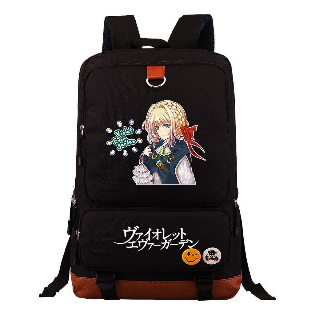 Violet Eternal Garden Printed Student School Bag Large Capacity Travel Bag Men's And Women's Backpack