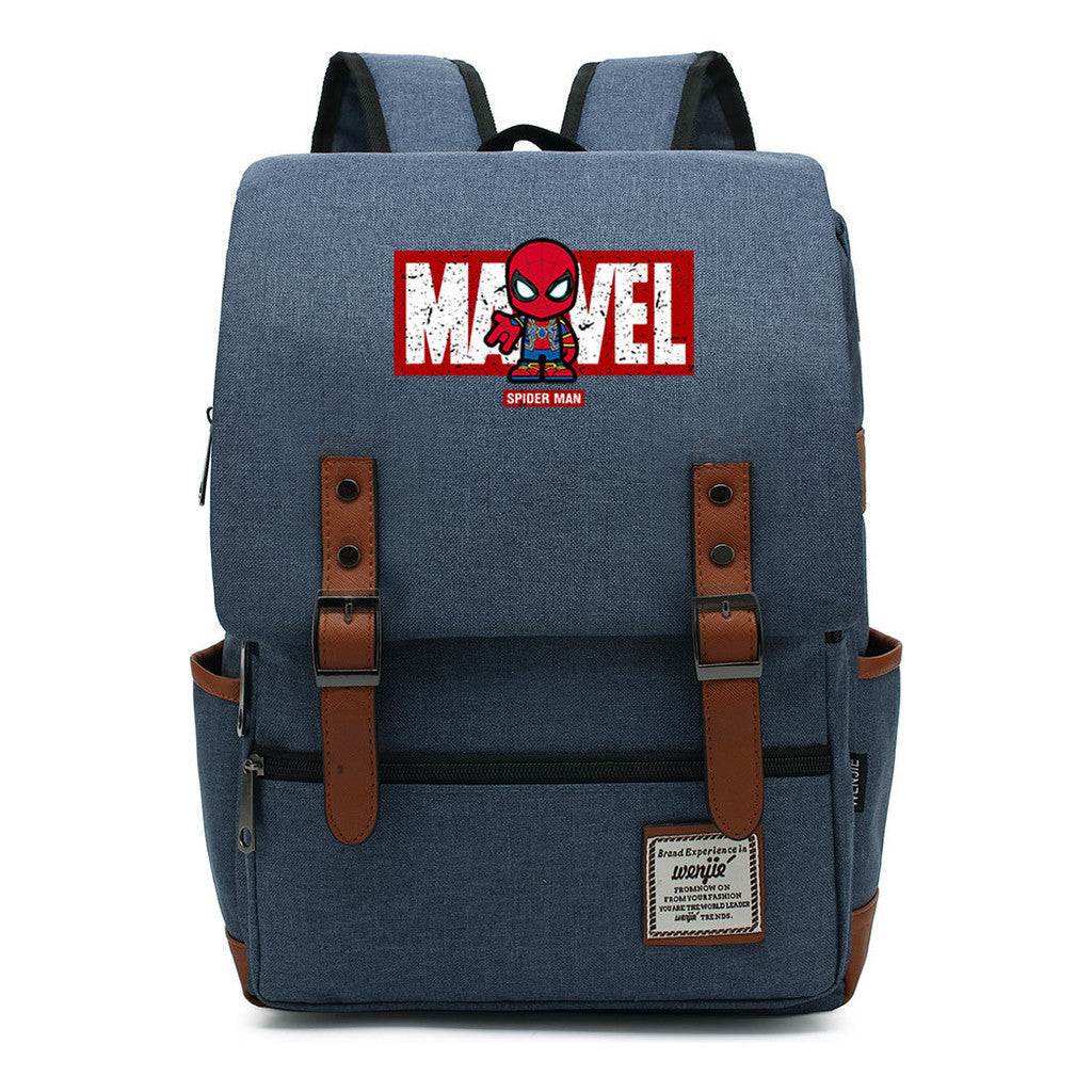 Superhero Printed Youth Student Backpack For Men And Women's Casual Classic Backpack