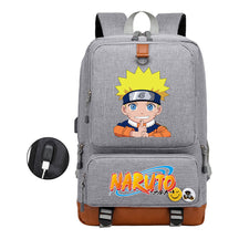 Naruto Print Usb Youth Backpack Leisure Travel Backpack