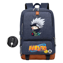 Naruto Print Usb Youth Student Backpack For Men And Women Leisure Travel Backpack