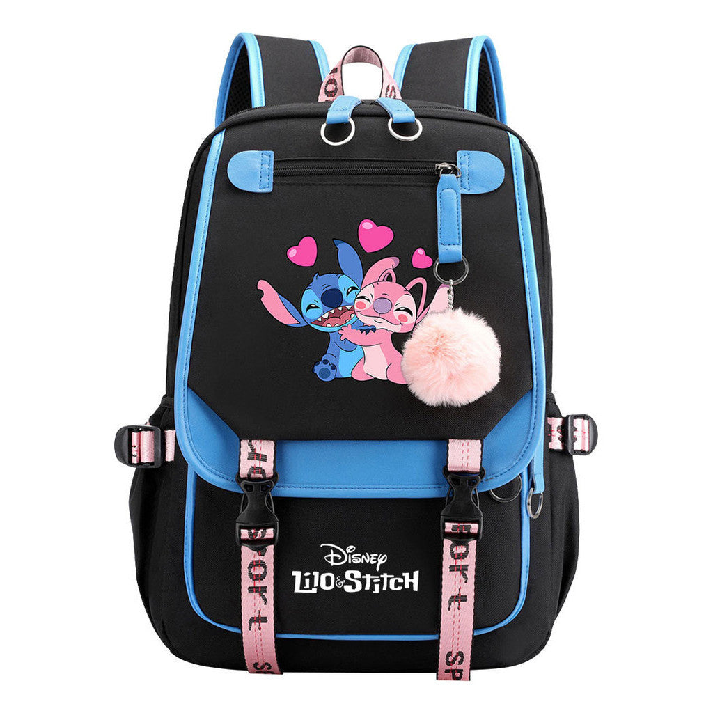 Interstellar Baby Stitch Usb Backpack With Casual Woven Strap Flip Back Backpack