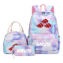 Naruto Student Girl Backpack Lunch Bag Three Piece Set Backpack