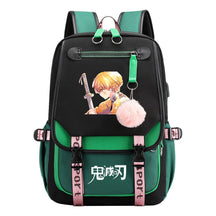 Cartoon Fashion Usb Youth School Bag For Boys And Girls Casual Ribbon Flip Backpack
