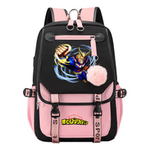My Heroes Academy Usb Youth Student Backpack With Casual Woven Strap Flip Back Backpack