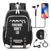 Strange Story Printed Usb Teenage Student Backpacks Men's And Women's Leisure Travel Backpack