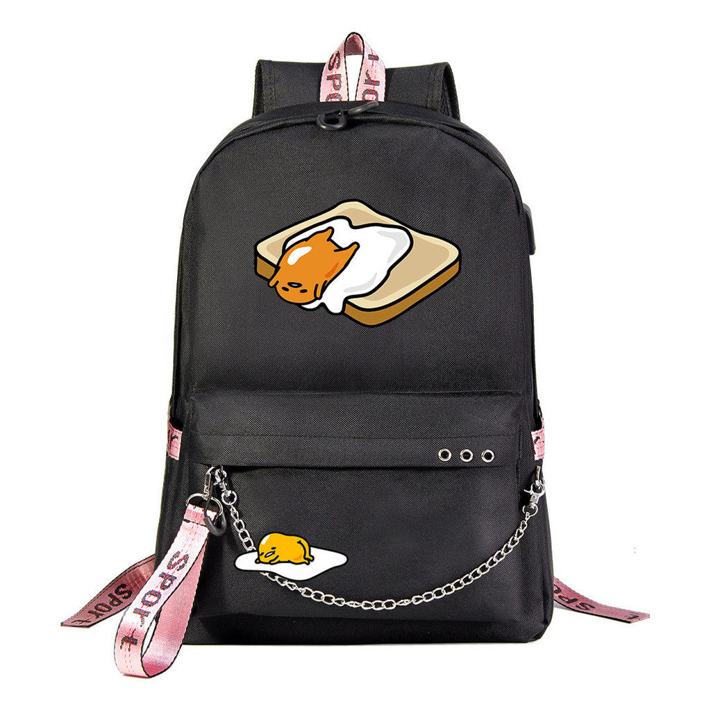 Lazy Egg Usb Youth Student Backpack For Men And Women's Leisure Travel Backpack