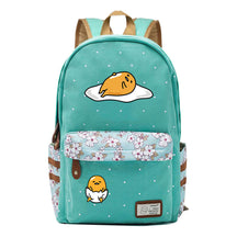 Cartoon Lazy Egg Printed Youth Student School Bag Fragmented Flower Boys And Girls Backpack