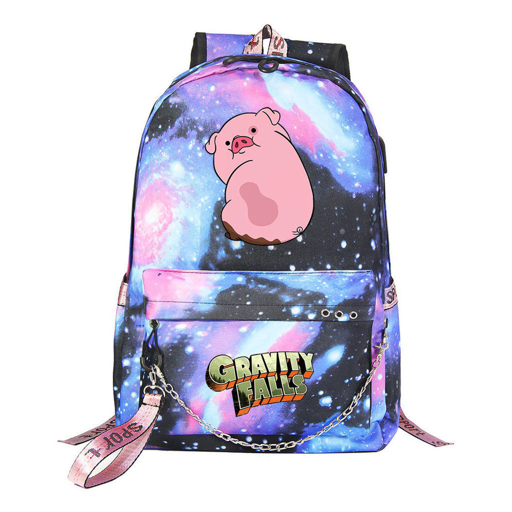 Cartoon Strange Town Youth Student School Bag Men's And Women's Leisure Travel Backpack