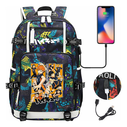 Volleyball Youth Usb Large Capacity Youth Student School Bag Men's And Women's Leisure Travel Backpack