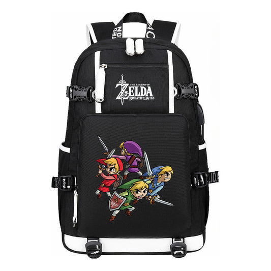 Legend Of Zelda Usb Youth Student Backpack For Leisure Travel Backpack