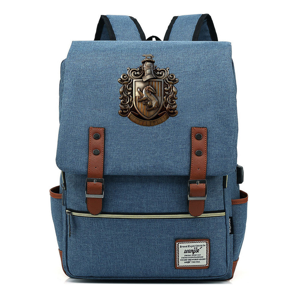 Academy Of Magic Teen Student School Bag Usb Casual Belt Buckle Backpack