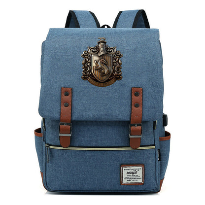 Academy Of Magic Teen Student School Bag Usb Casual Belt Buckle Backpack