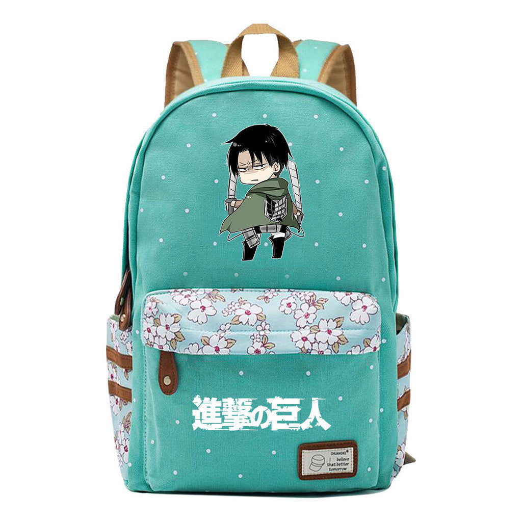 Giant Teenager Student Backpacks With Broken Flowers In Anime Attack, Men's And Women's Backpacks