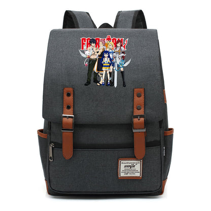 Printed Student Backpack With Casual Belt Buckle, Classic Backpack