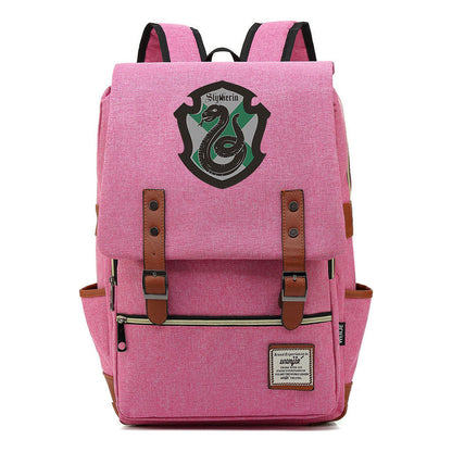 School Of Witchcraft And Wizardry Printed Youth Student Backpack For Men And Women, Casual Belt Buckle, Classic Backpack