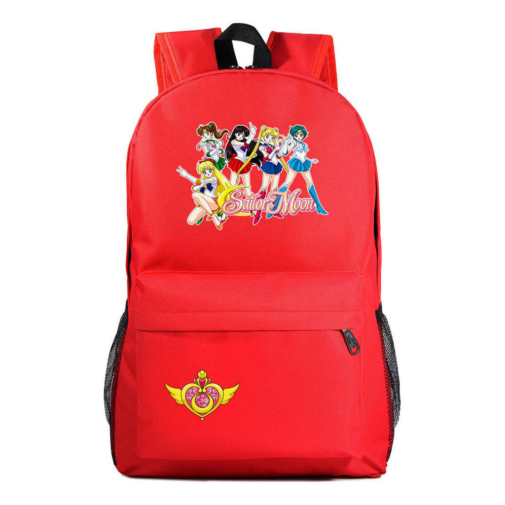 Anime Peripheral Beautiful Girl Warrior Youth Student Backpack For Men And Women Leisure Backpack