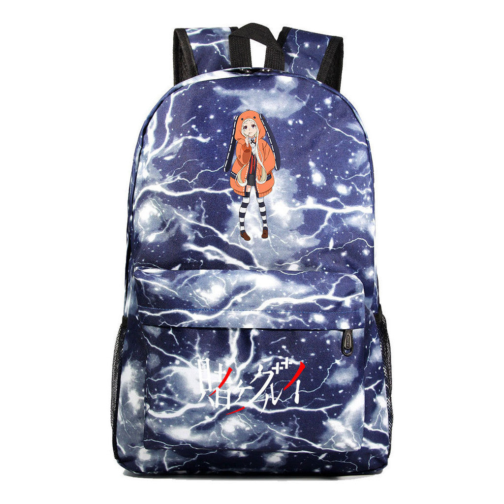 Manga Pass Crazy Gambling Abyss Printed Youth Student School Bag Men's And Women's Leisure Backpack