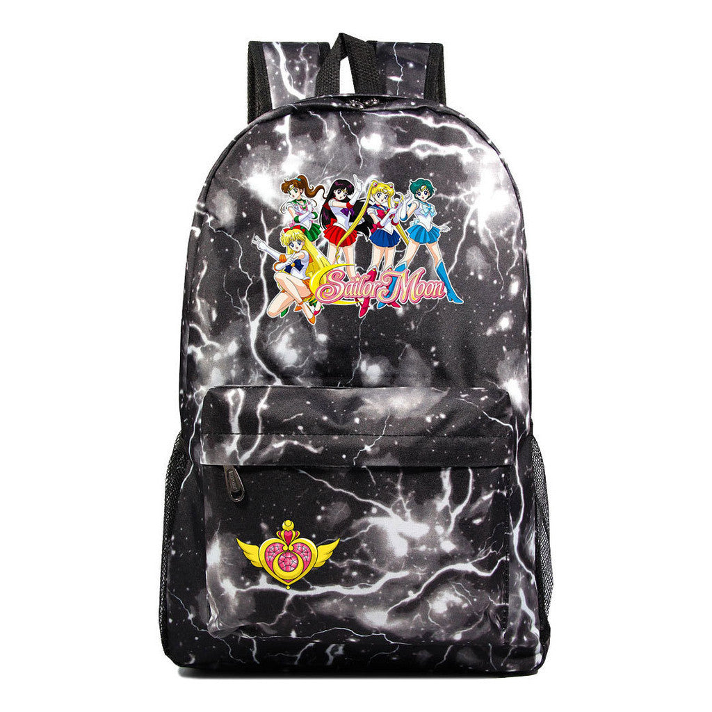 Anime Peripheral Beautiful Girl Warrior Youth Student Backpack For Men And Women Leisure Backpack