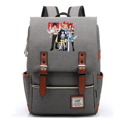 Printed Student Backpack With Casual Belt Buckle, Classic Backpack