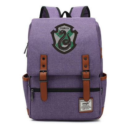 School Of Witchcraft And Wizardry Printed Youth Student Backpack For Men And Women, Casual Belt Buckle, Classic Backpack