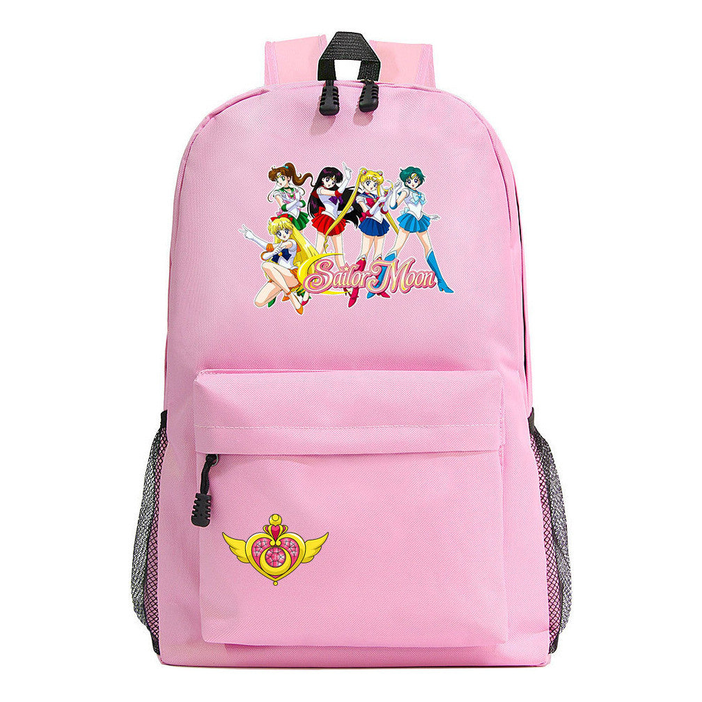 Anime Peripheral Beautiful Girl Warrior Youth Student Backpack For Men And Women Leisure Backpack