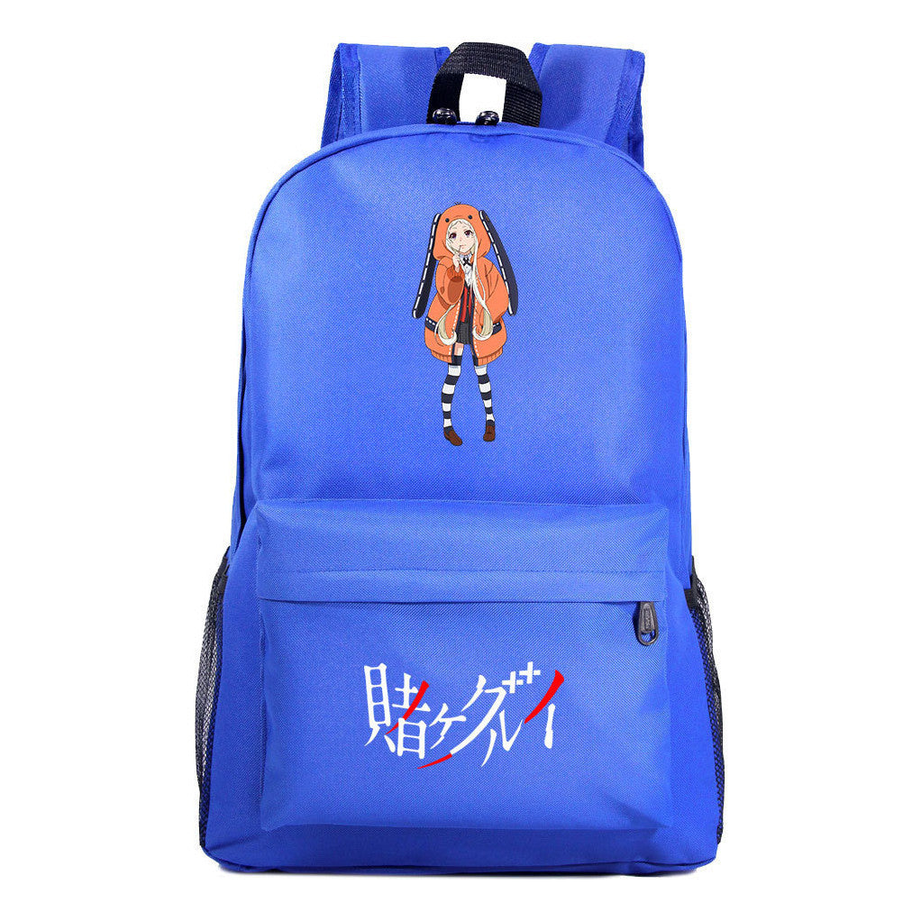 Manga Pass Crazy Gambling Abyss Printed Youth Student School Bag Men's And Women's Leisure Backpack