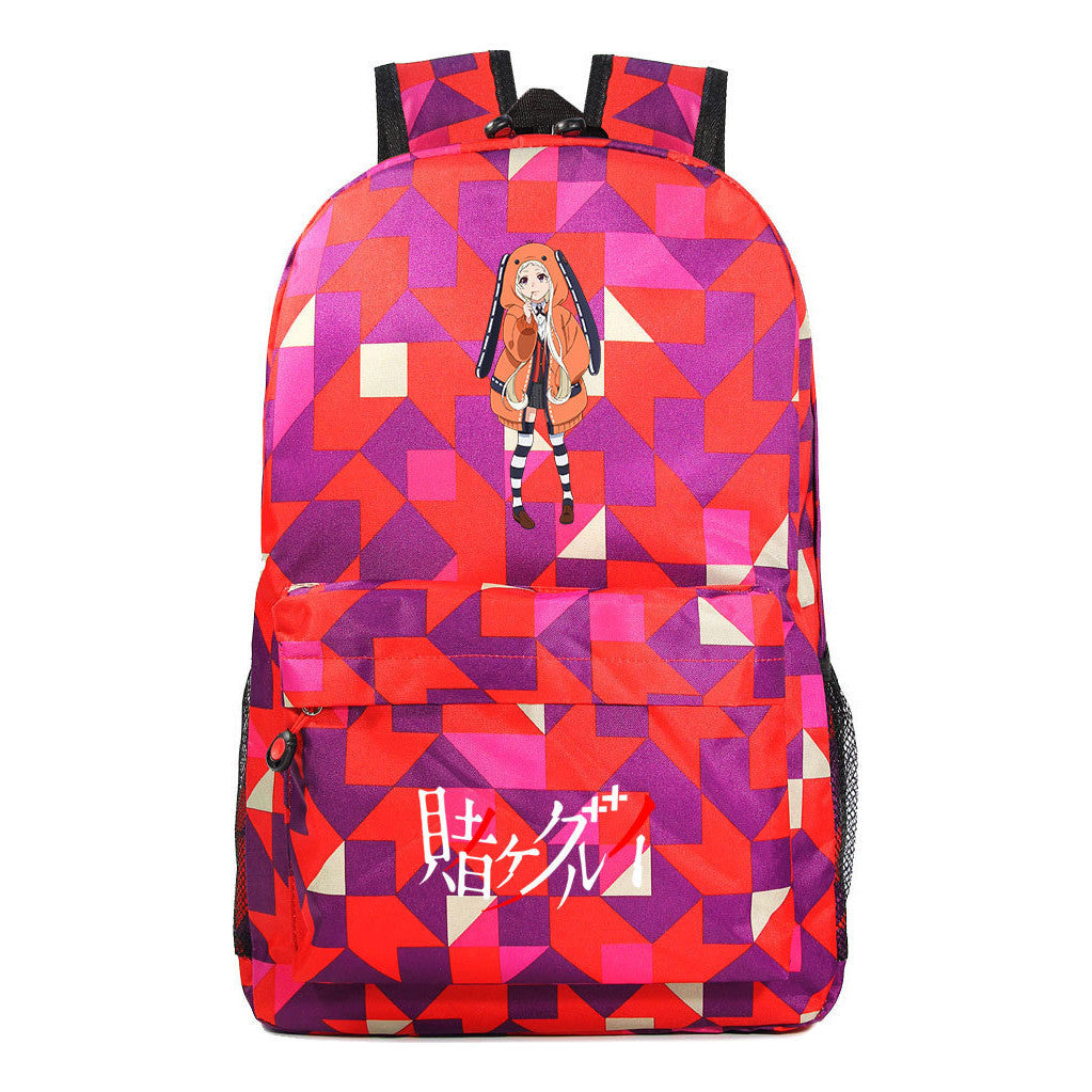 Manga Pass Crazy Gambling Abyss Printed Youth Student School Bag Men's And Women's Leisure Backpack