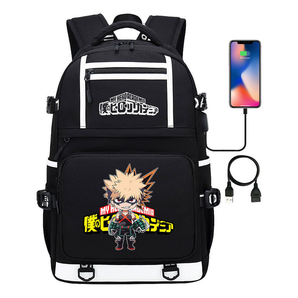 My Heroes Academy Usb Youth Student Backpack Men's And Women's Backpack Leisure Travel Backpack