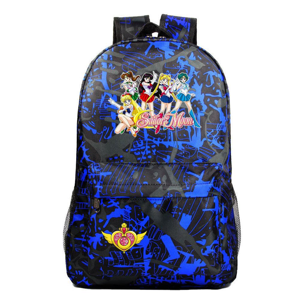 Anime Peripheral Beautiful Girl Warrior Youth Student Backpack For Men And Women Leisure Backpack