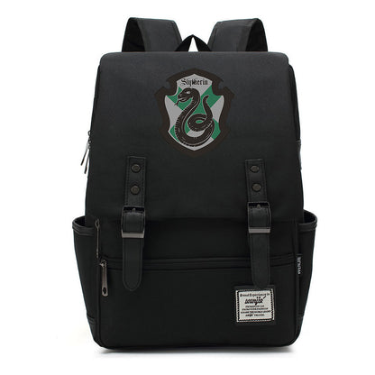 School Of Witchcraft And Wizardry Printed Youth Student Backpack For Men And Women, Casual Belt Buckle, Classic Backpack