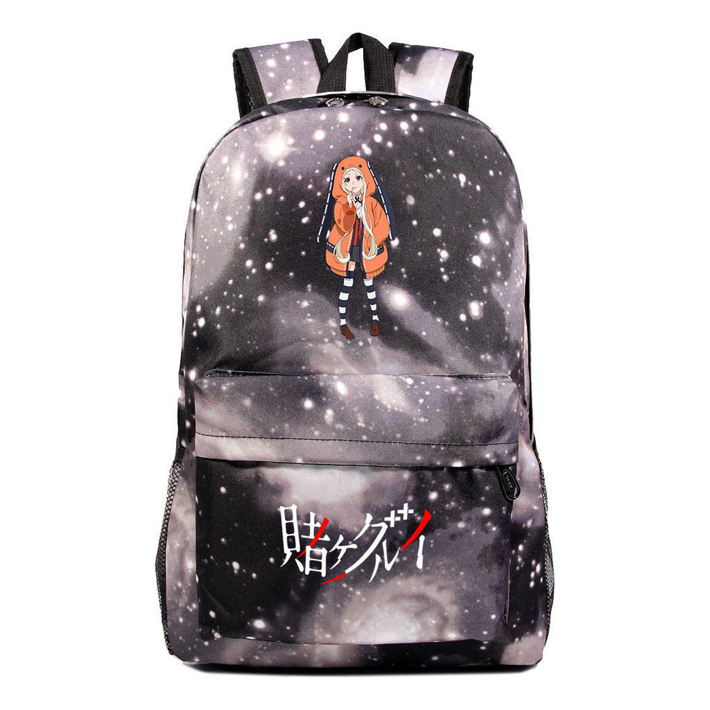 Manga Pass Crazy Gambling Abyss Printed Youth Student School Bag Men's And Women's Leisure Backpack