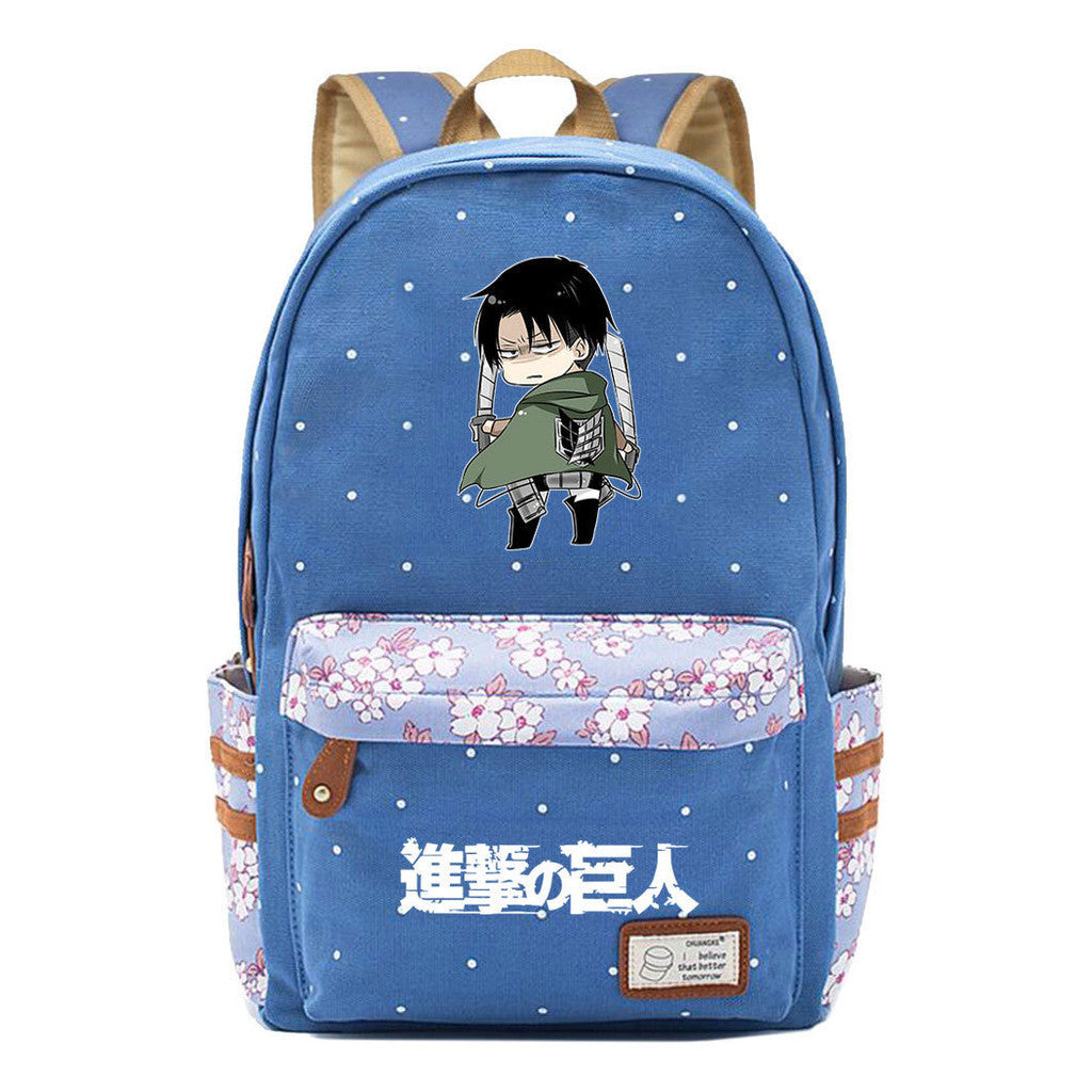 Giant Teenager Student Backpacks With Broken Flowers In Anime Attack, Men's And Women's Backpacks