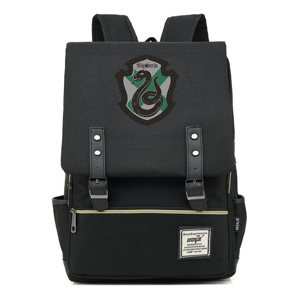School Of Witchcraft And Wizardry Printed Youth Student Backpack For Men And Women, Casual Belt Buckle, Classic Backpack