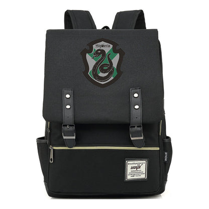 School Of Witchcraft And Wizardry Printed Youth Student Backpack For Men And Women, Casual Belt Buckle, Classic Backpack