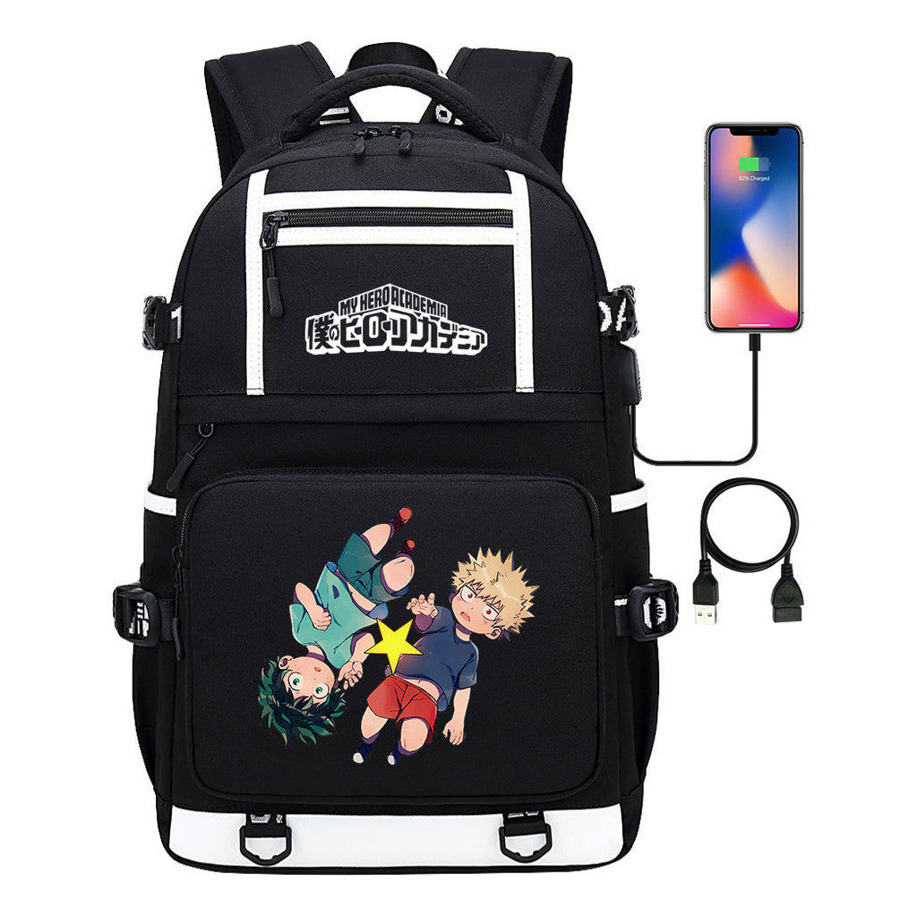 My Heroes Academy Usb Youth Student Backpack Men's And Women's Backpack Leisure Travel Backpack
