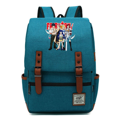Printed Student Backpack With Casual Belt Buckle, Classic Backpack